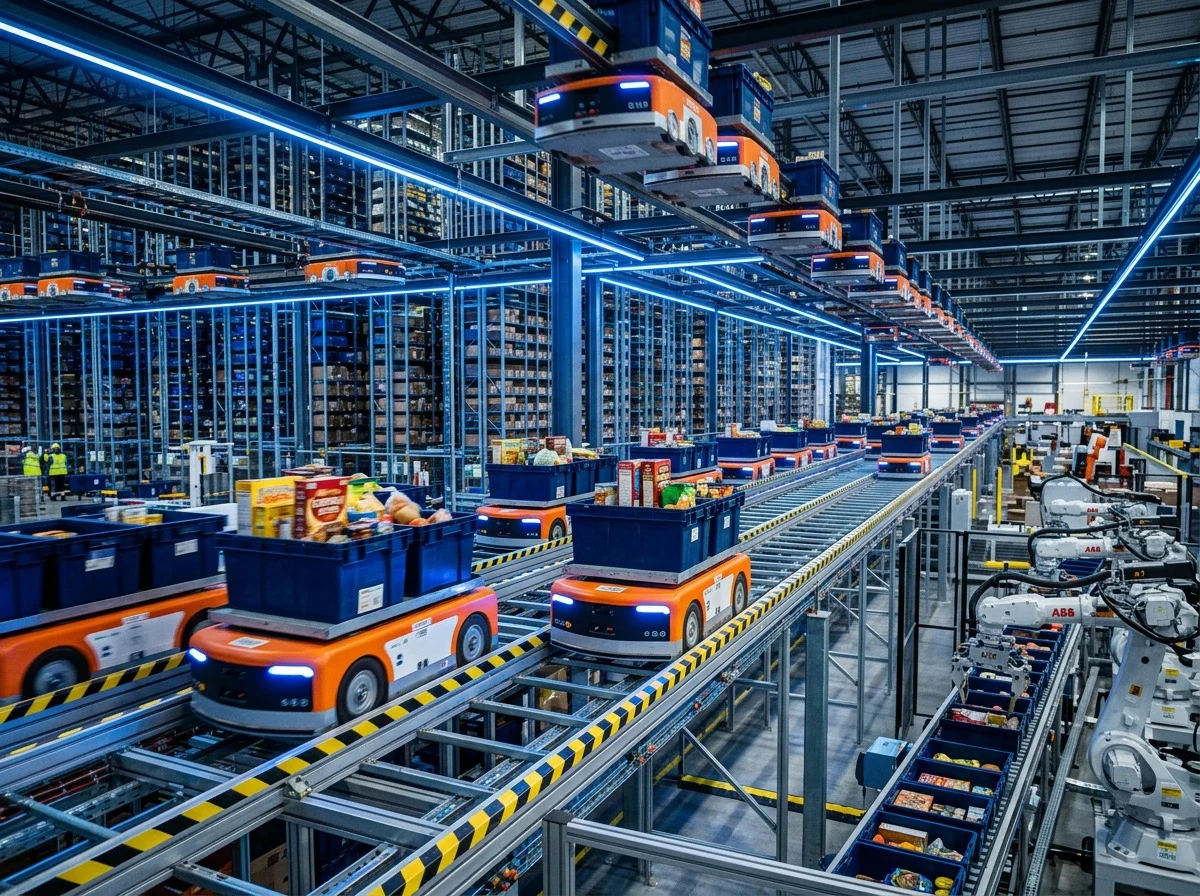 Kroger robot warehouses with automated fulfillment system using Ocado technology